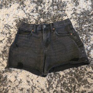 Old Navy Girls Size 16 Washed Black High-Rise Distressed Denim Jean Shorts